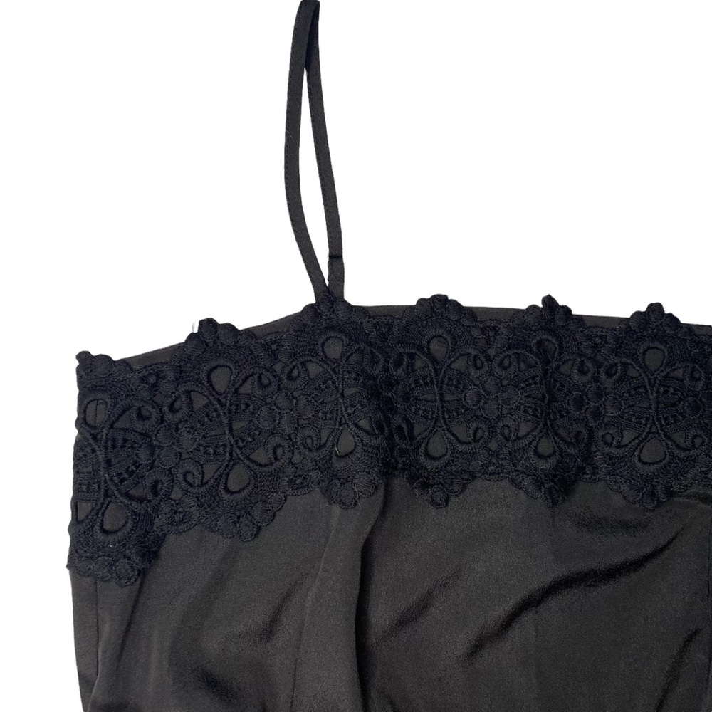 NWT Ann Taylor Black Lace Trim Cinched Jumpsuit - Picture 5 of 10
